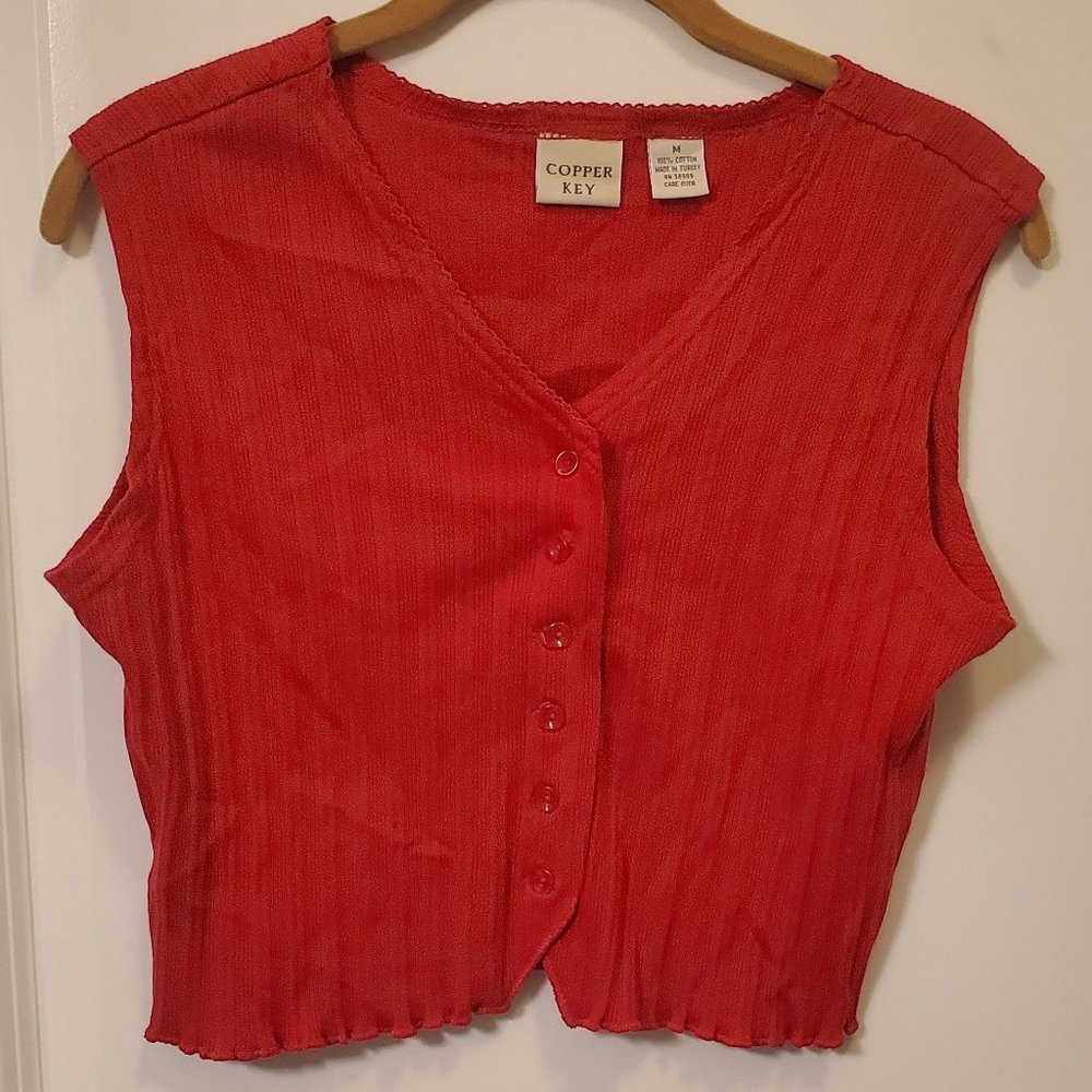 Juniors Copper Key Crop Top Red Medium Great Condition